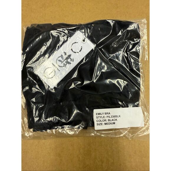 New Gigi C Emily Cutout Sports Bra Crop Top M Black - Picture 2 of 7